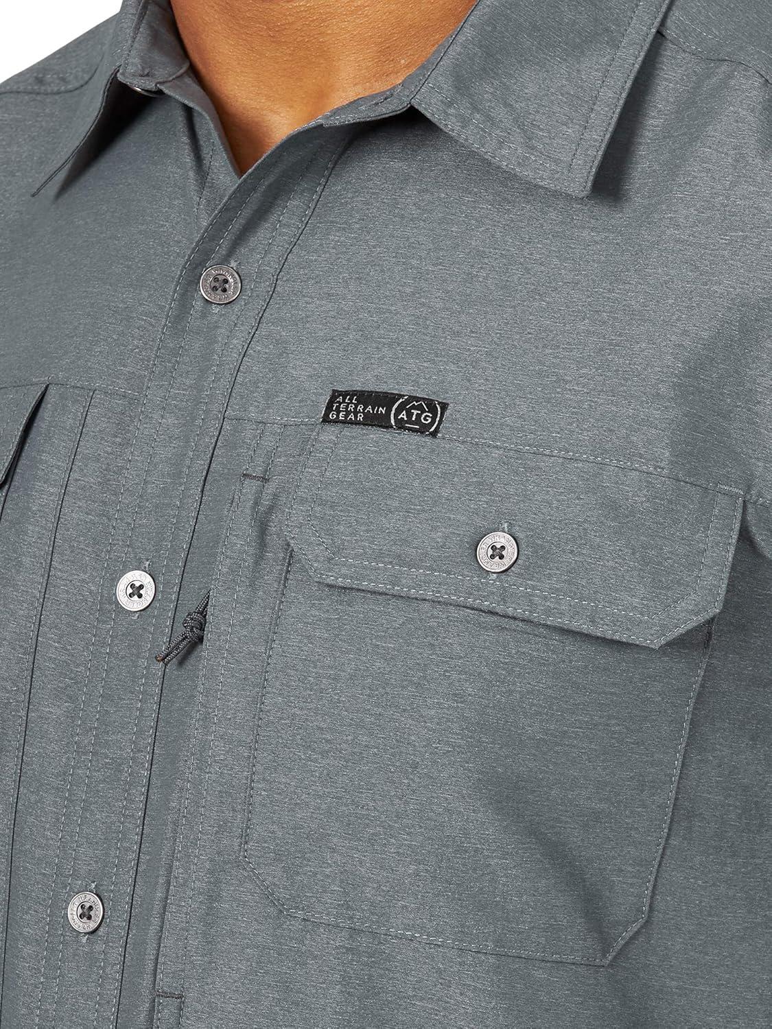 imageATG by Wrangler Mens Long Sleeve Mixed Material ShirtGrey