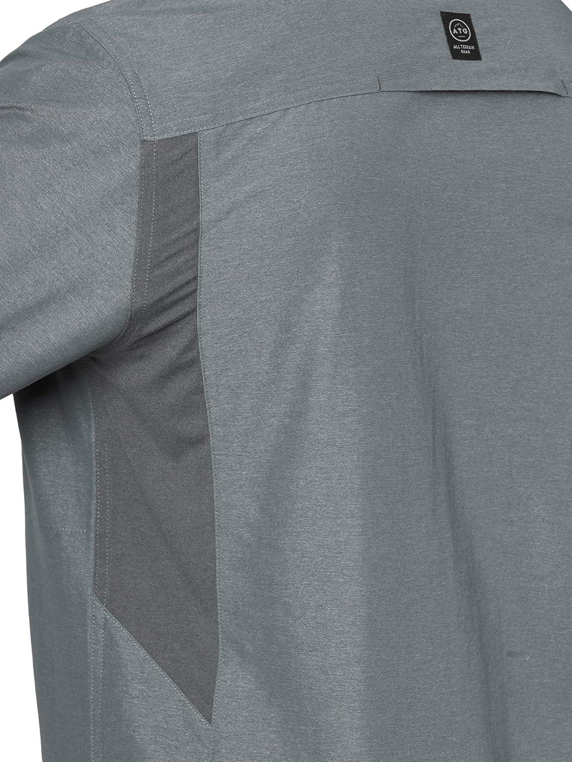 imageATG by Wrangler Mens Long Sleeve Mixed Material ShirtGrey