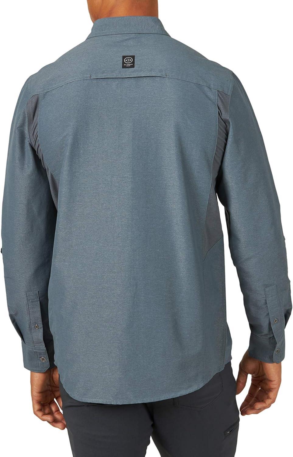 imageATG by Wrangler Mens Long Sleeve Mixed Material ShirtGrey