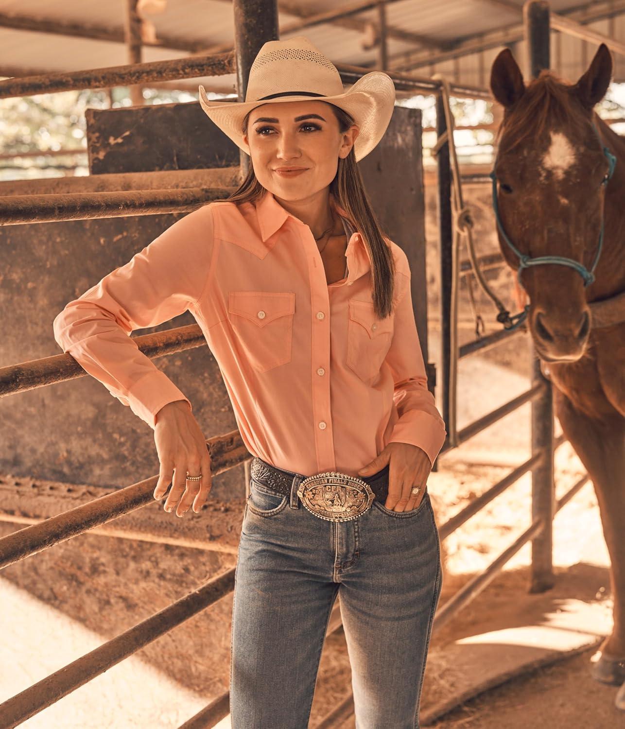 imageWomens Retro Long Sleeve Cool Blue Solid Western ShirtWine