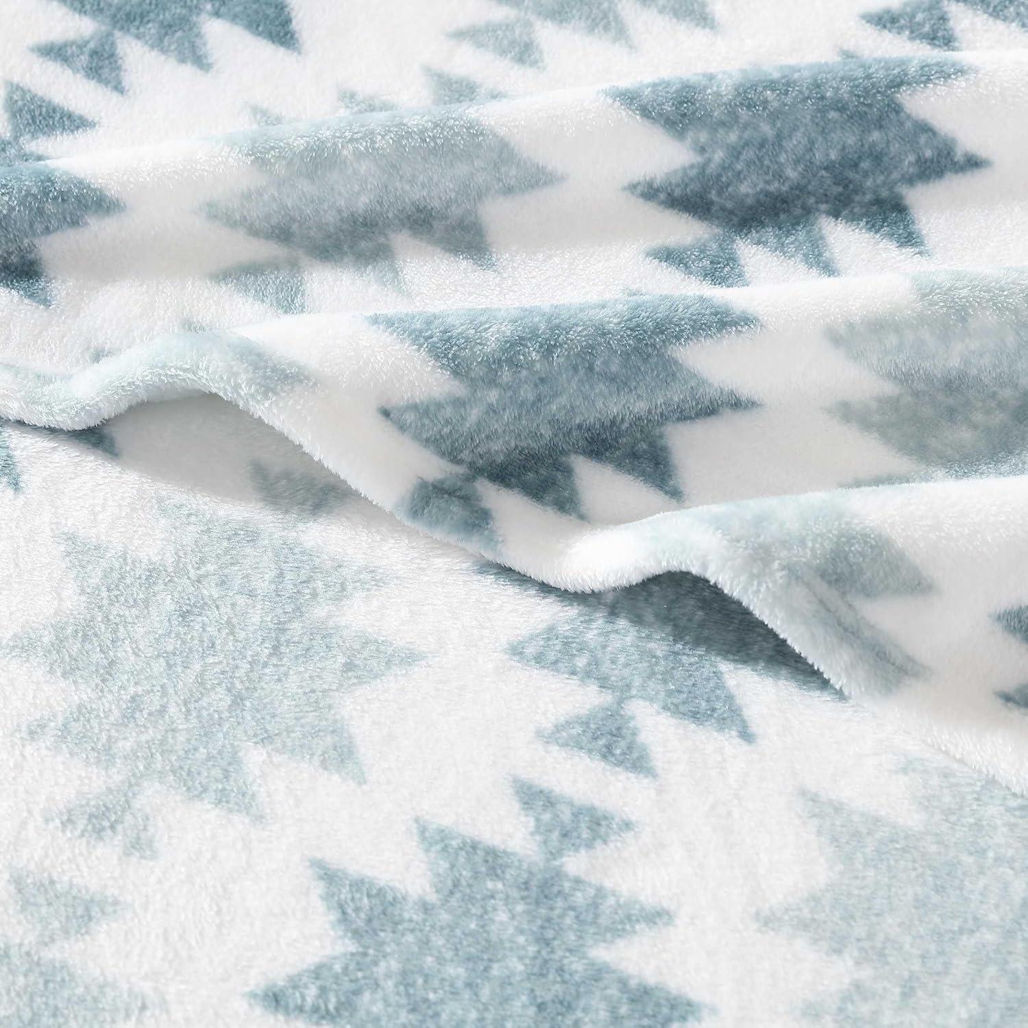 imageWrangler Throw Blanket Soft Plush Fleece Bedding Yellowstone Inspired Western Decor for Bed or Couch Canyon Ikat Blue 50quot x 60quotCanyon Ikat Blue