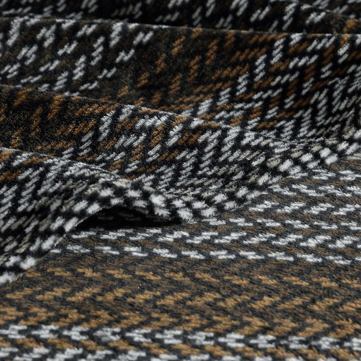 imageWrangler Throw Blanket Soft Plush Fleece Bedding Yellowstone Inspired Western Decor for Bed or Couch Canyon Ikat Blue 50quot x 60quotNash Stripe Brown