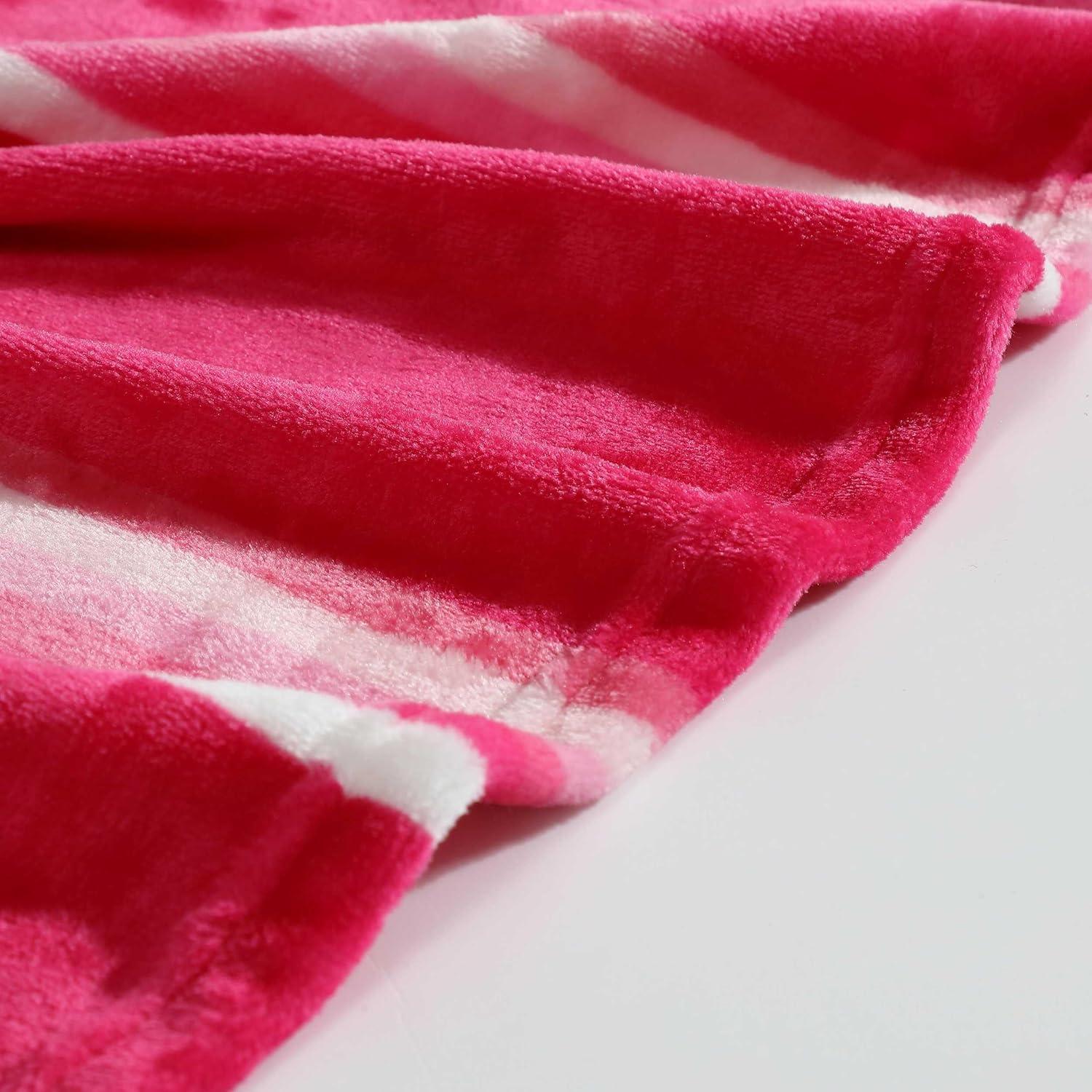 imageWrangler Throw Blanket Soft Plush Fleece Bedding Yellowstone Inspired Western Decor for Bed or Couch Canyon Ikat Blue 50quot x 60quotSaddle Stripe Pink