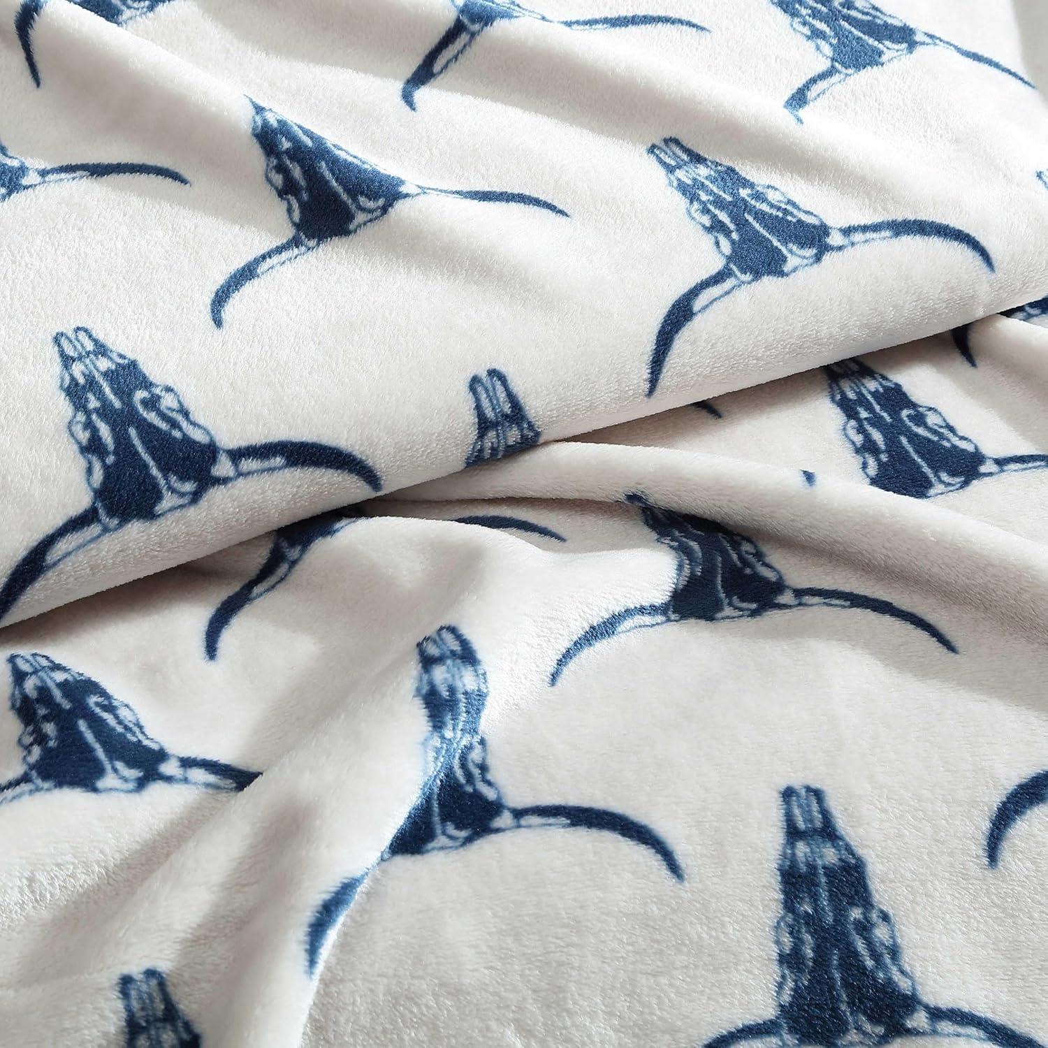 imageWrangler Throw Blanket Soft Plush Fleece Bedding Yellowstone Inspired Western Decor for Bed or Couch Knocking Boots Blue 50quot x 70quotPlains Creek Blue