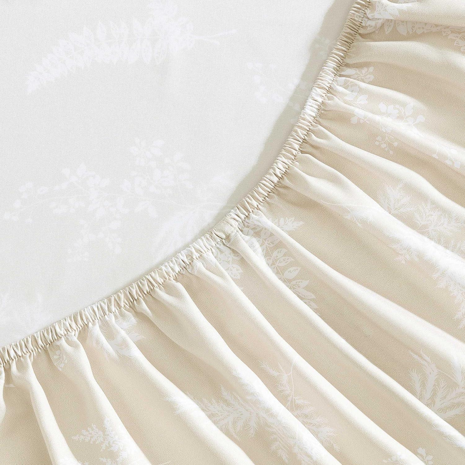 imageWrangler Twin Bed Sheets UltraSoft ampamp Lightweight Bedding with Matching Pillowcase Lightweight Bed Set for All Season Comfort OekoTex Certified Prairieland Paisley BlueFoliage Beige