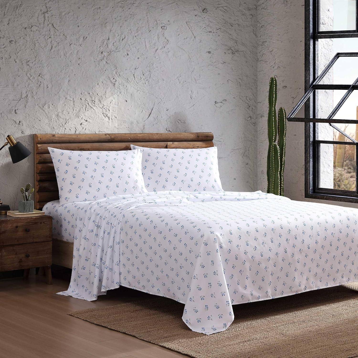 imageWrangler Twin Bed Sheets UltraSoft ampamp Lightweight Bedding with Matching Pillowcase Lightweight Bed Set for All Season Comfort OekoTex Certified Prairieland Paisley BlueSketchy Ditsy Blue