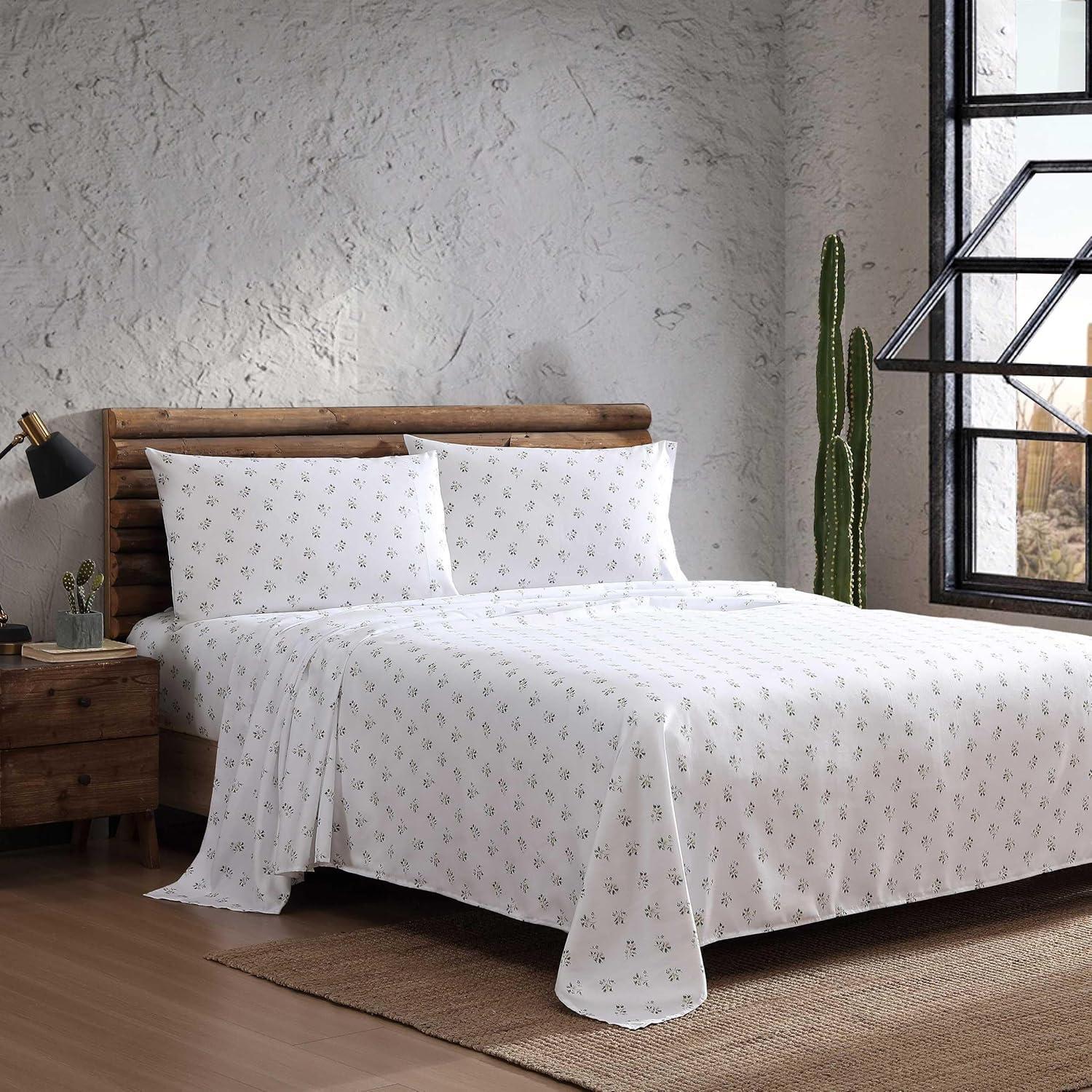 imageWrangler Twin Bed Sheets UltraSoft ampamp Lightweight Bedding with Matching Pillowcase Lightweight Bed Set for All Season Comfort OekoTex Certified Prairieland Paisley BlueSketchy Ditsy Green