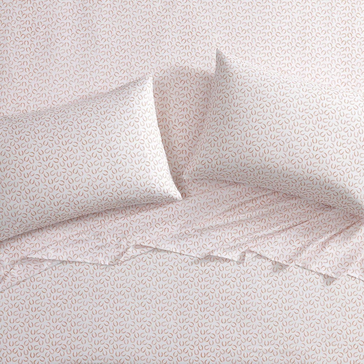 imageWrangler Twin Bed Sheets UltraSoft ampamp Lightweight Bedding with Matching Pillowcase Lightweight Bed Set for All Season Comfort OekoTex Certified Prairieland Paisley BlueHorseshoe Orange