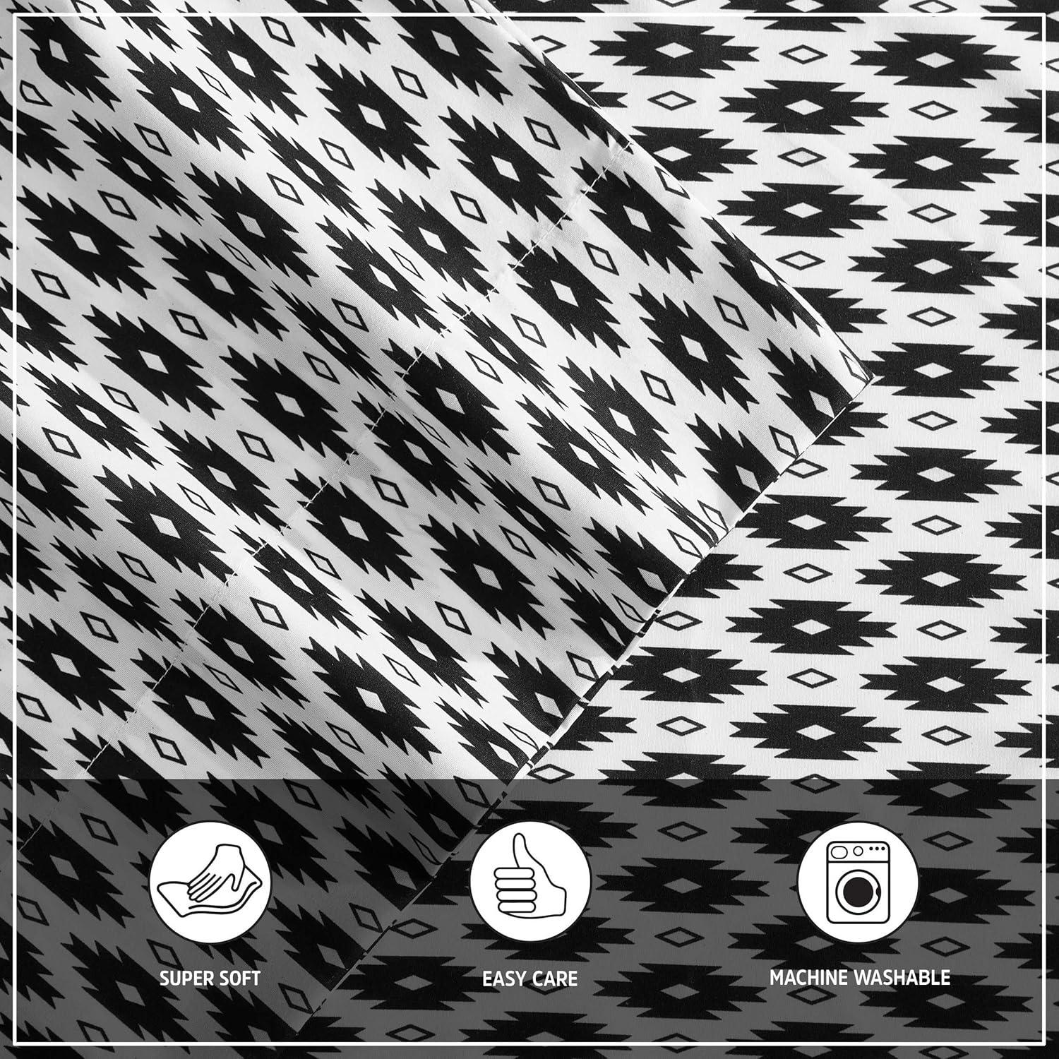 imageWrangler Twin Bed Sheets UltraSoft ampamp Lightweight Bedding with Matching Pillowcase Lightweight Bed Set for All Season Comfort OekoTex Certified Prairieland Paisley BlueBlaze Black