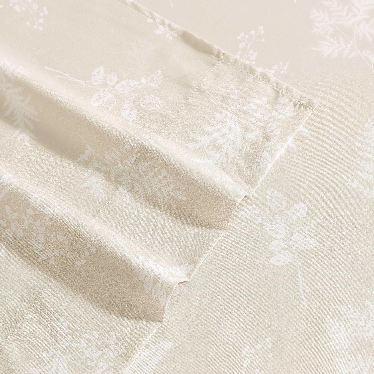 imageWrangler Twin Bed Sheets UltraSoft ampamp Lightweight Bedding with Matching Pillowcase Lightweight Bed Set for All Season Comfort OekoTex Certified Prairieland Paisley BlueFoliage Beige