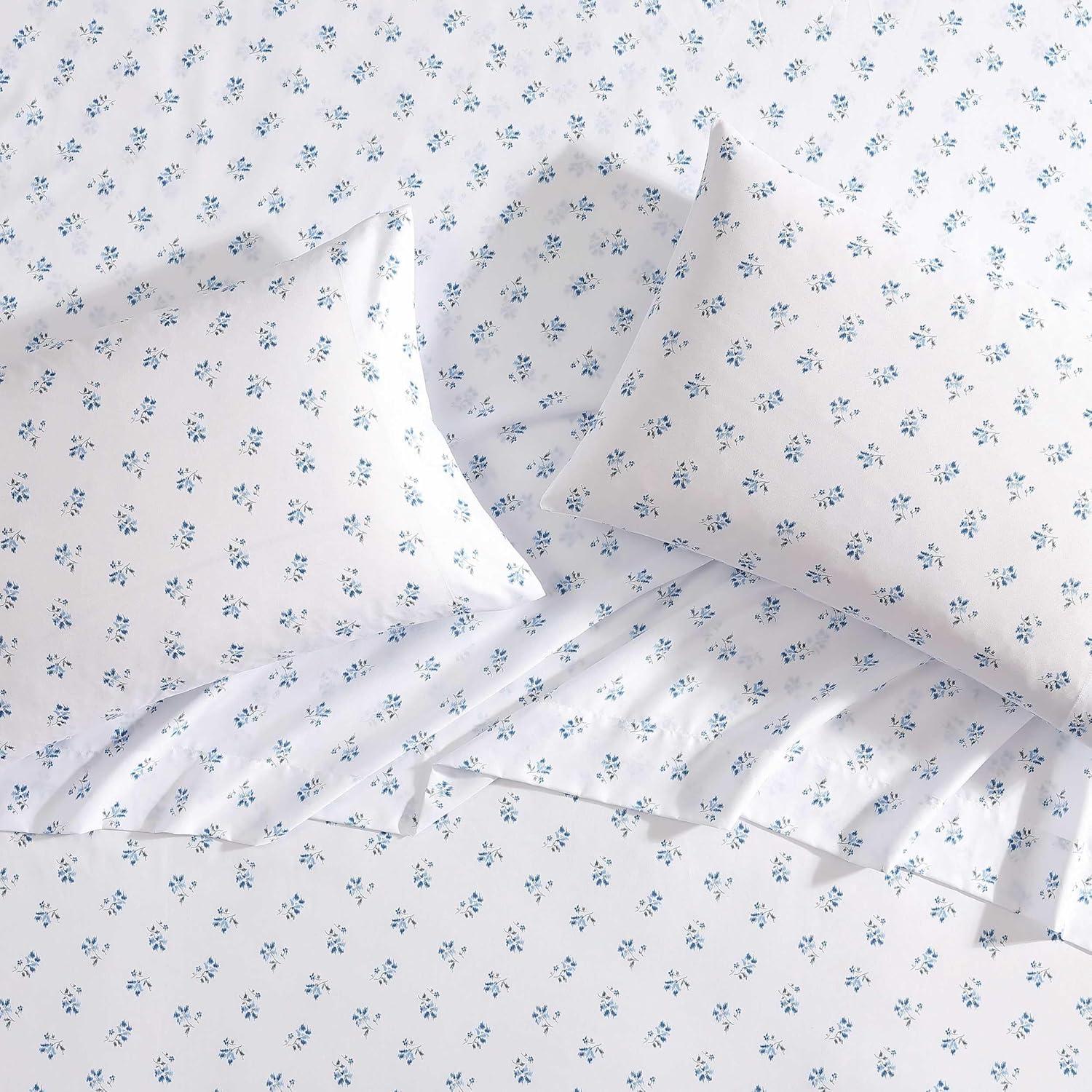 imageWrangler Twin Bed Sheets UltraSoft ampamp Lightweight Bedding with Matching Pillowcase Lightweight Bed Set for All Season Comfort OekoTex Certified Prairieland Paisley BlueSketchy Ditsy Blue