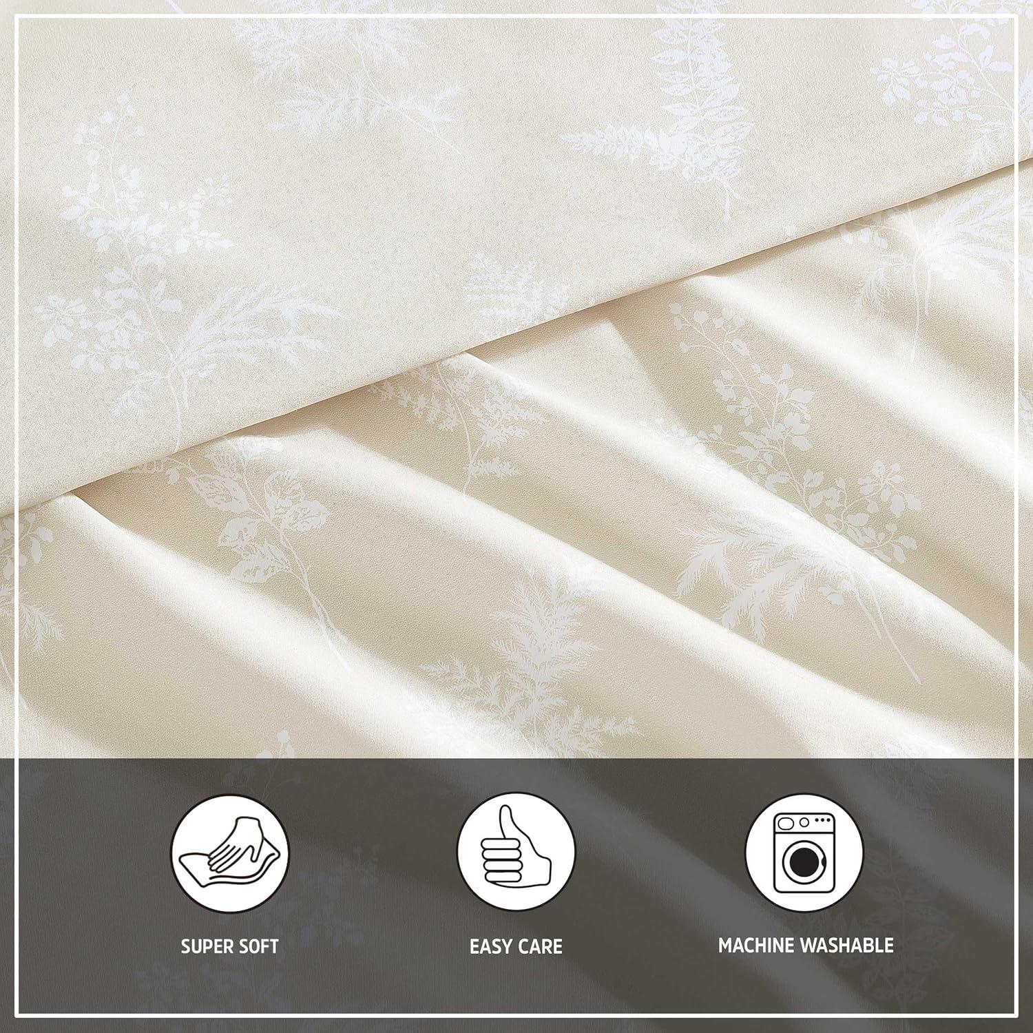 imageWrangler Twin Bed Sheets UltraSoft ampamp Lightweight Bedding with Matching Pillowcase Lightweight Bed Set for All Season Comfort OekoTex Certified Prairieland Paisley BlueFoliage Beige