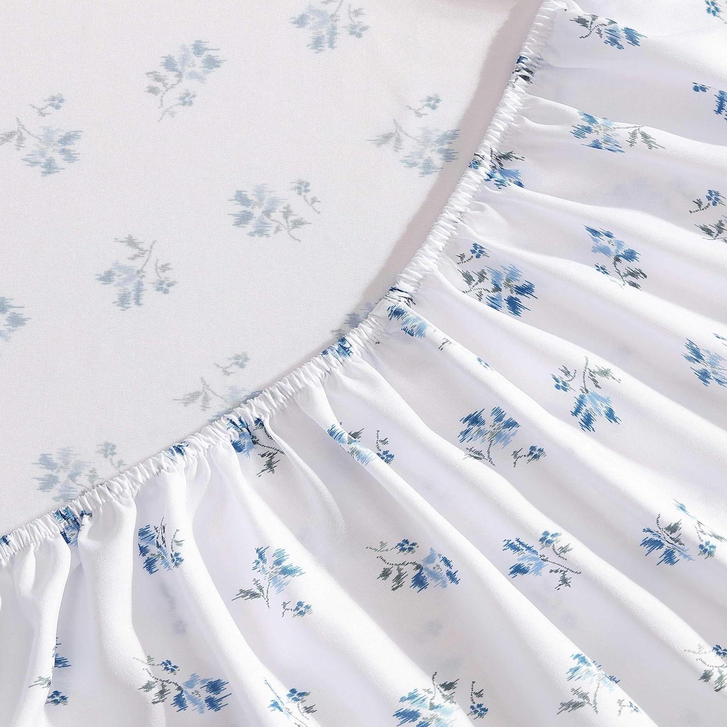 imageWrangler Twin Bed Sheets UltraSoft ampamp Lightweight Bedding with Matching Pillowcase Lightweight Bed Set for All Season Comfort OekoTex Certified Prairieland Paisley BlueSketchy Ditsy Blue