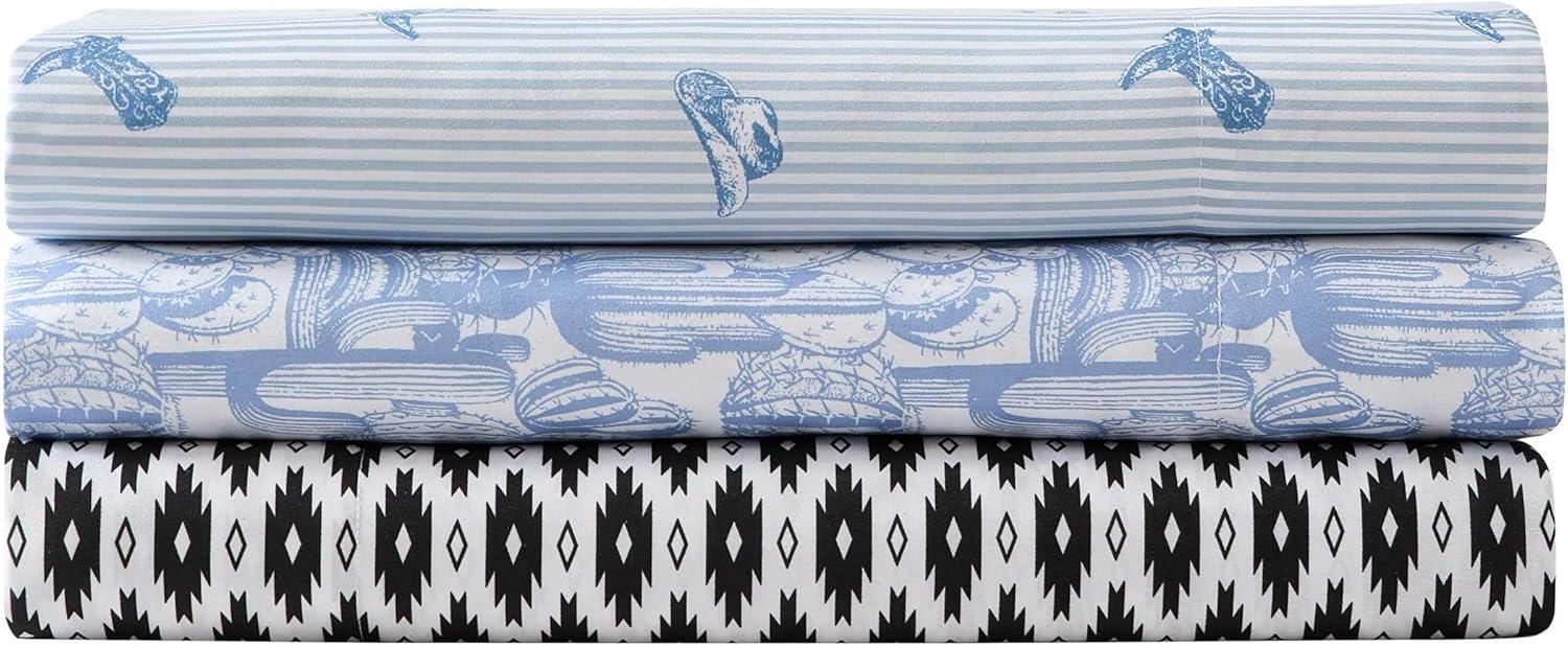 imageWrangler Twin Bed Sheets UltraSoft ampamp Lightweight Bedding with Matching Pillowcase Lightweight Bed Set for All Season Comfort OekoTex Certified Prairieland Paisley BlueBlaze Black