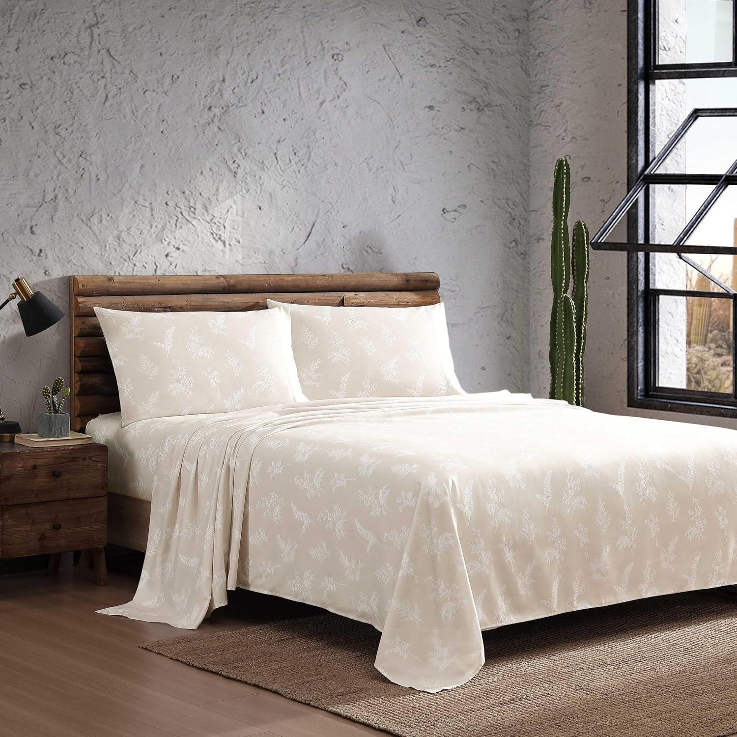 imageWrangler Twin Bed Sheets UltraSoft ampamp Lightweight Bedding with Matching Pillowcase Lightweight Bed Set for All Season Comfort OekoTex Certified Prairieland Paisley BlueFoliage Beige