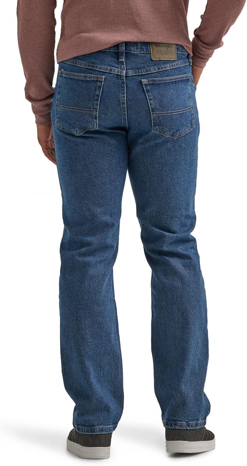 imageWrangler Authentics Mens Classic 5Pocket Regular Fit Flex JeanDark Stonewash Flex