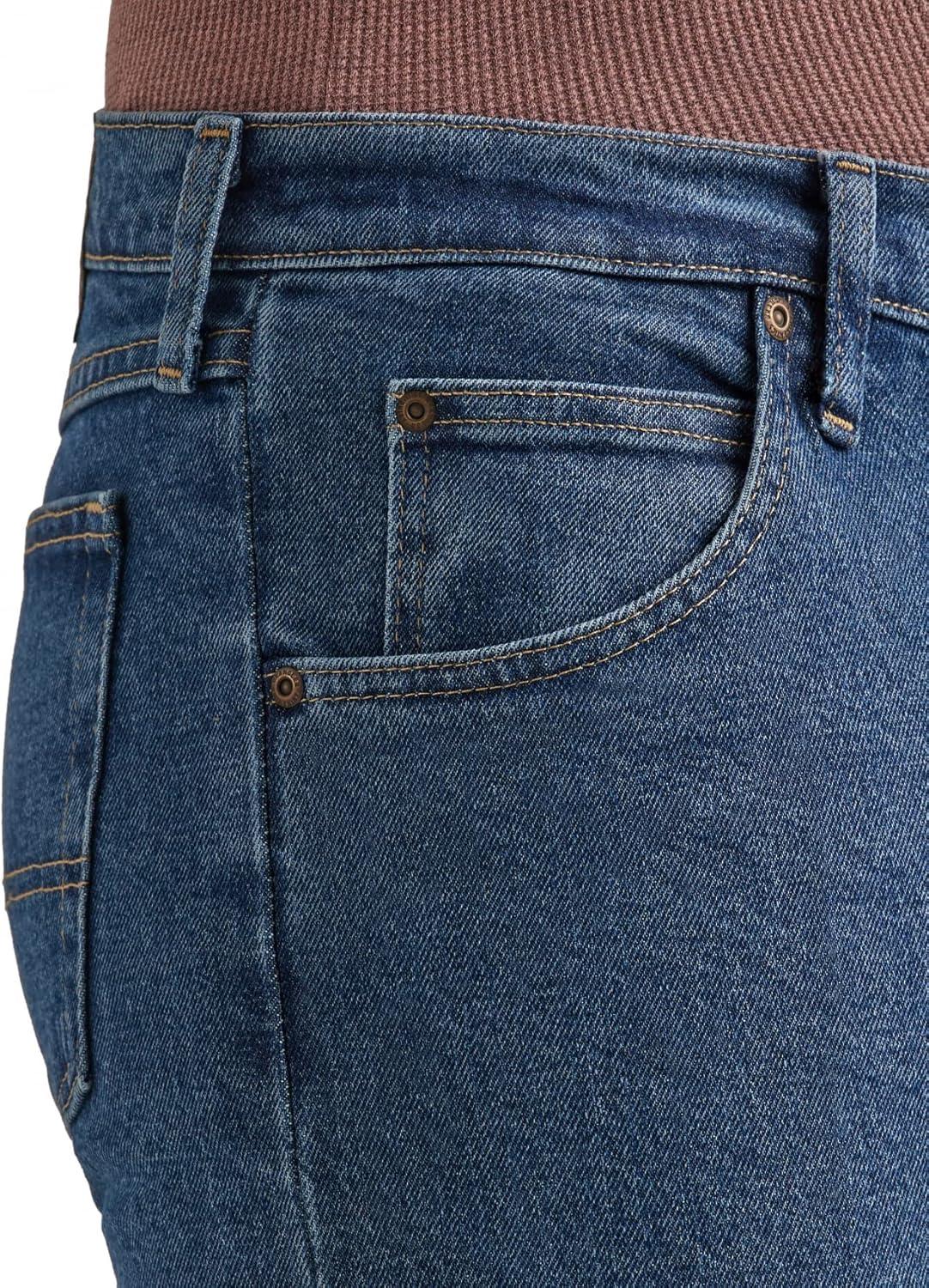 imageWrangler Authentics Mens Classic 5Pocket Regular Fit Flex JeanDark Stonewash Flex