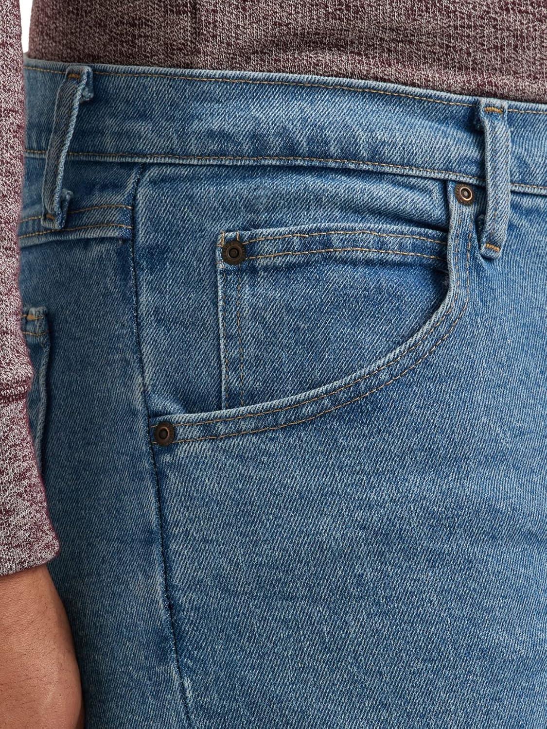 imageWrangler Authentics Mens Classic 5Pocket Regular Fit Flex JeanLight Stonewash Flex