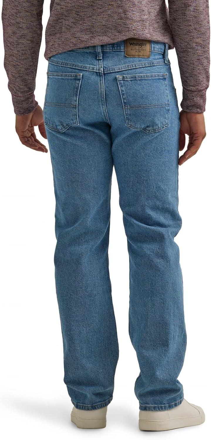 imageWrangler Authentics Mens Classic 5Pocket Regular Fit Flex JeanLight Stonewash Flex