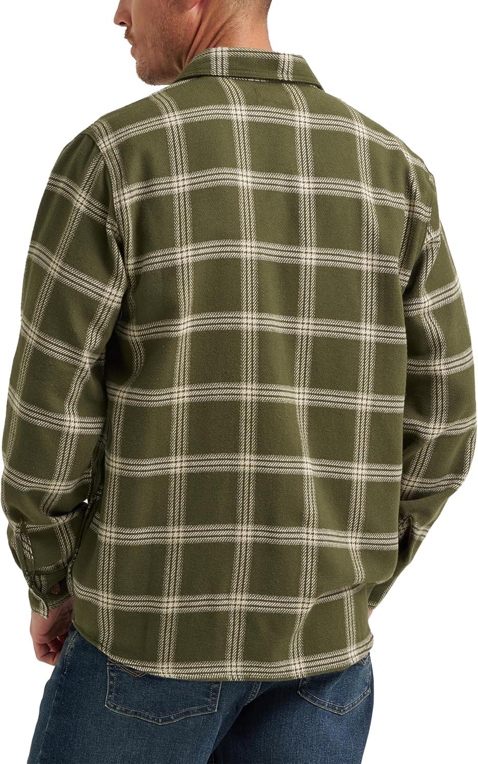imageWrangler Authentics Mens Long Sleeve Flannel Shirt JacketForest Night Plaid