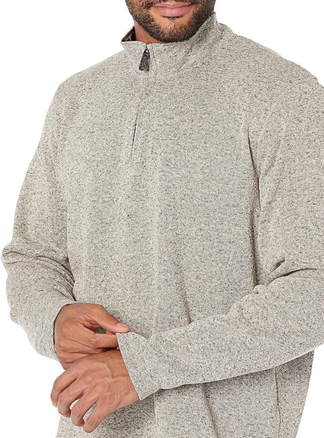 imageWrangler Authentics Mens Long Sleeve Fleece QuarterZipLight Heather Gray