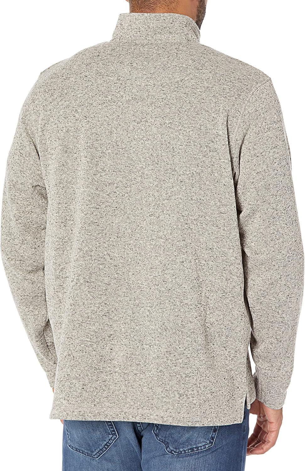 imageWrangler Authentics Mens Long Sleeve Fleece QuarterZipLight Heather Gray