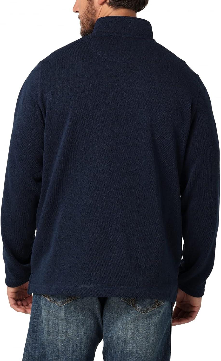 imageWrangler Authentics Mens Long Sleeve Fleece QuarterZipMood Indigo