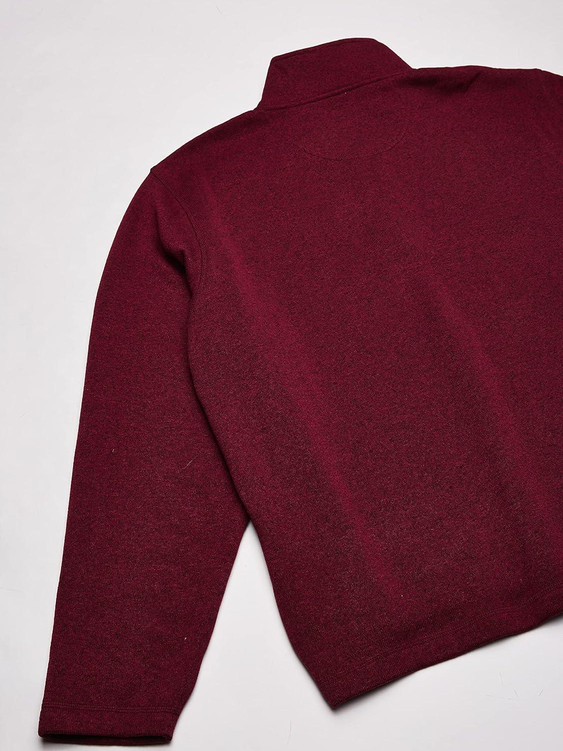 imageWrangler Authentics Mens Long Sleeve Fleece QuarterZipZinfandel Heather