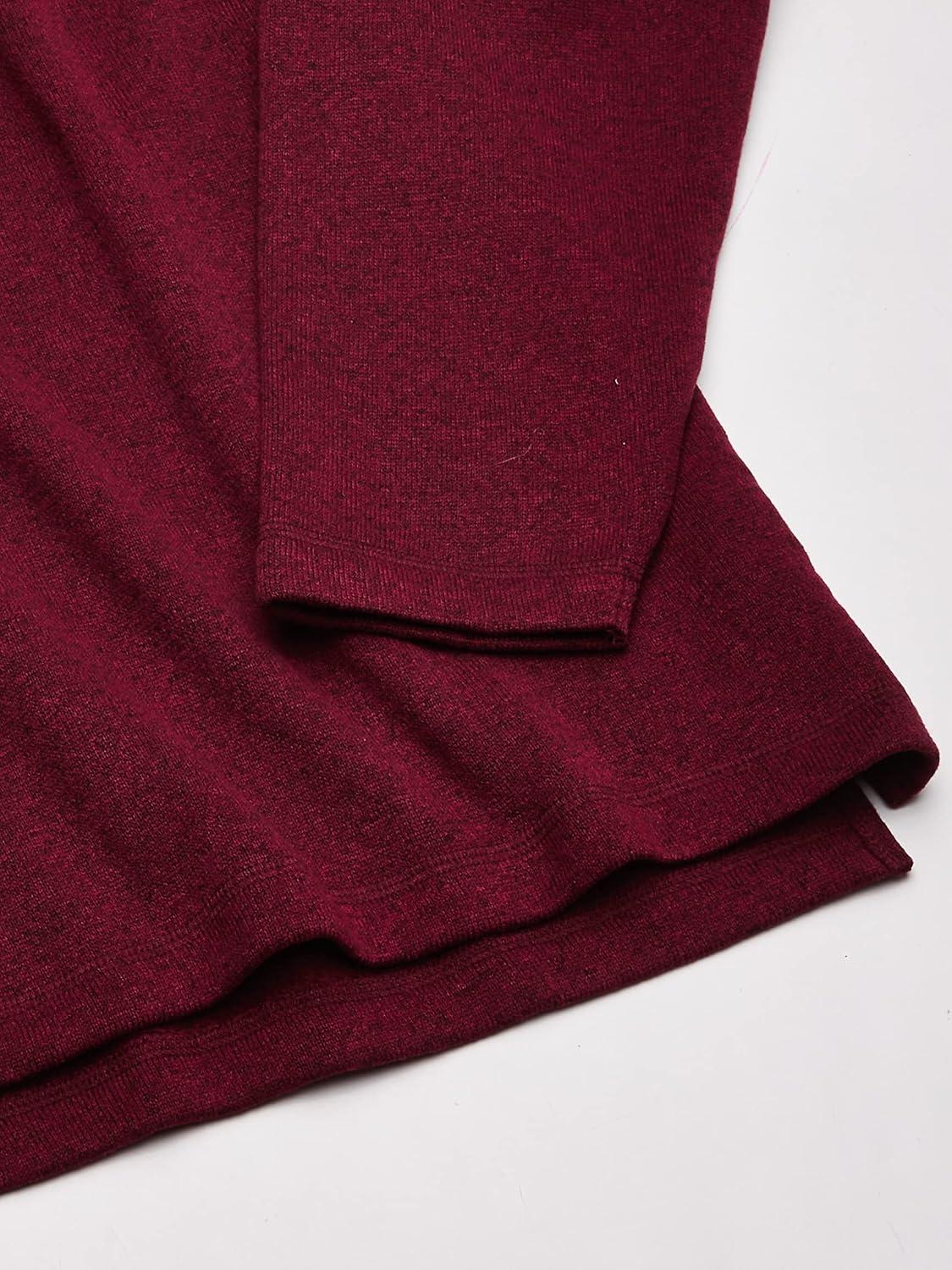 imageWrangler Authentics Mens Long Sleeve Fleece QuarterZipZinfandel Heather