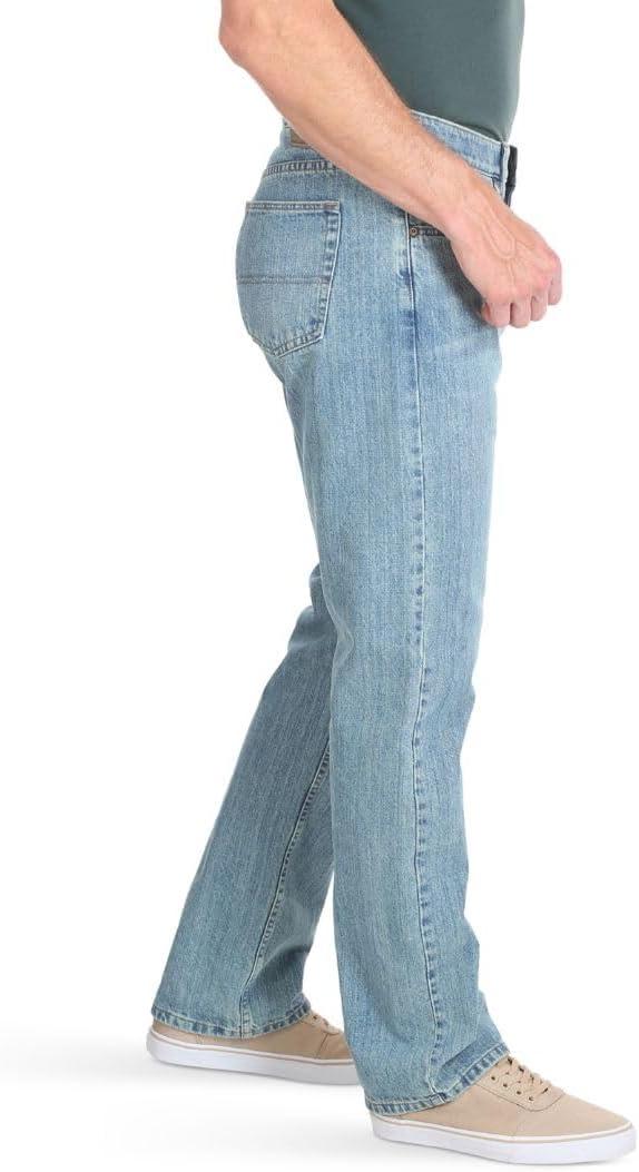 imageWrangler Authentics Mens Regular Fit Comfort Flex Waist JeanChalk Blue