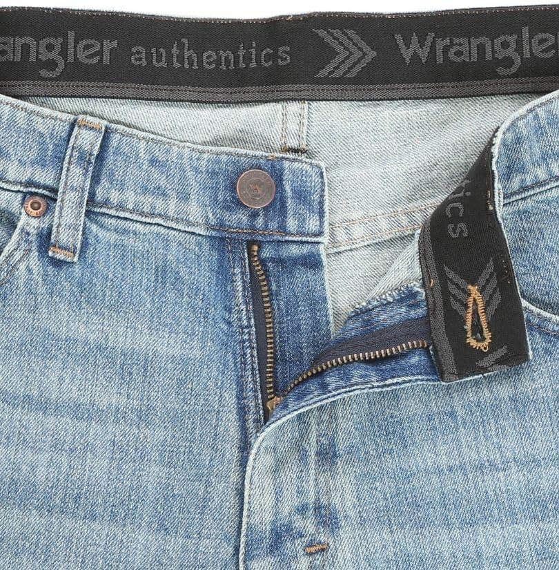 imageWrangler Authentics Mens Regular Fit Comfort Flex Waist JeanChalk Blue