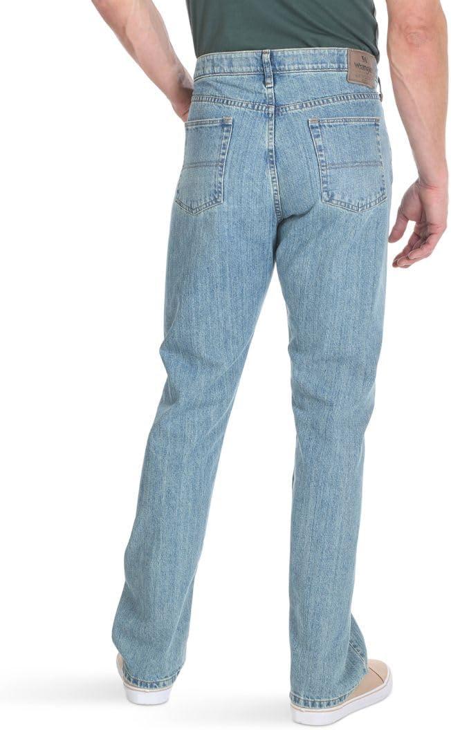 imageWrangler Authentics Mens Regular Fit Comfort Flex Waist JeanChalk Blue