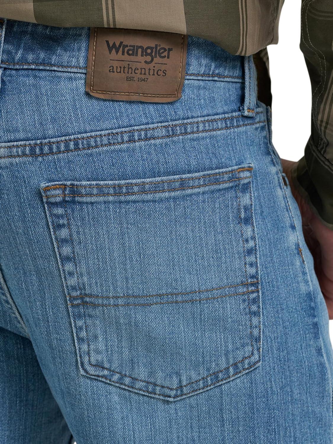 imageWrangler Authentics Mens Regular Fit Comfort Flex Waist JeanStonewash Flex