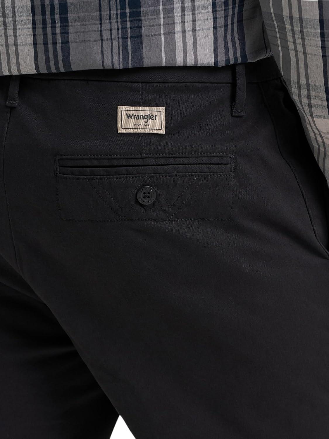 imageWrangler Authentics Mens Straight Fit Flat Front ChinoJet Black