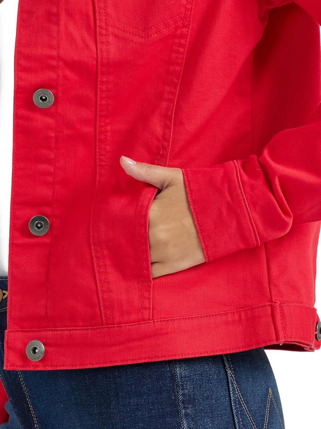 imageWrangler Authentics womens Stretch Denim JacketRed
