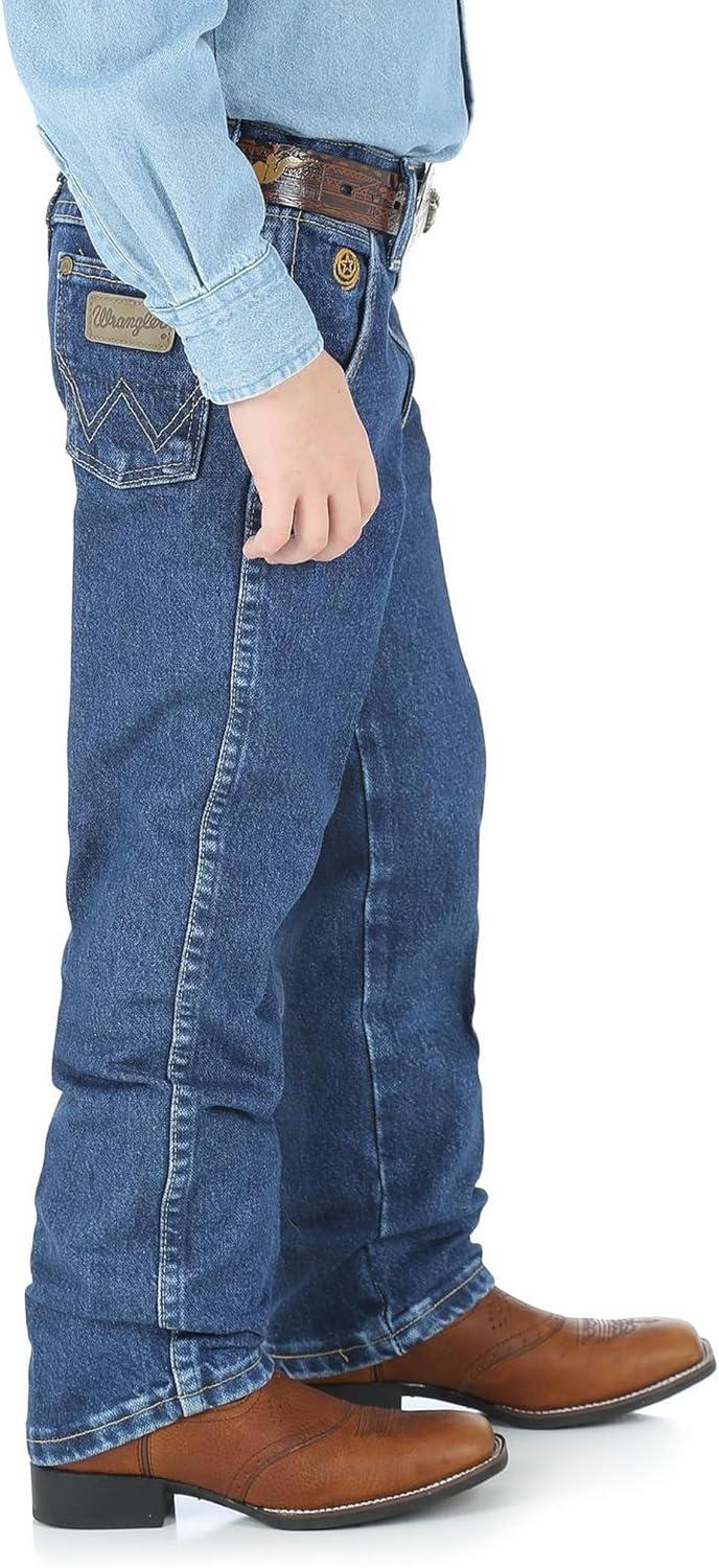 imageWrangler Boys George Strait Original Cowboy Cut JeansHeavy Denim Stone