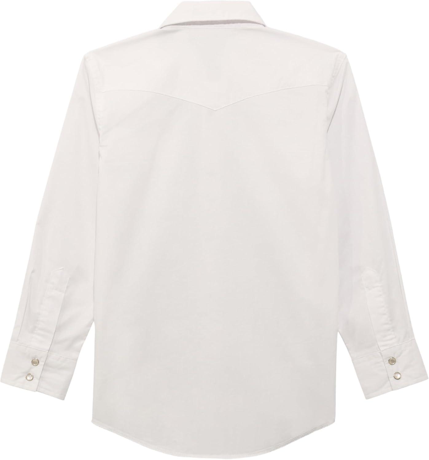 imageWrangler Boys Long Sleeve White Snap ShirtWhite