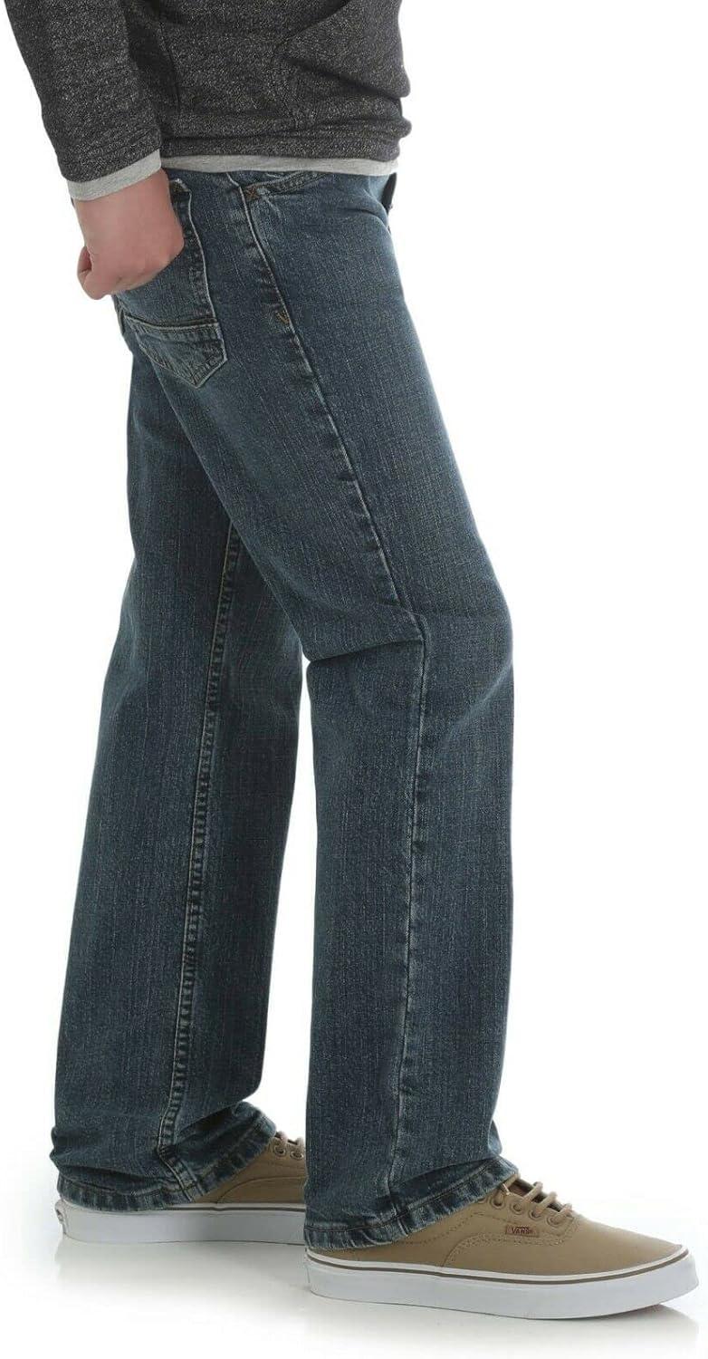 imageWrangler Boys Straight Fit JeanEnchanted Blue Medium Wash