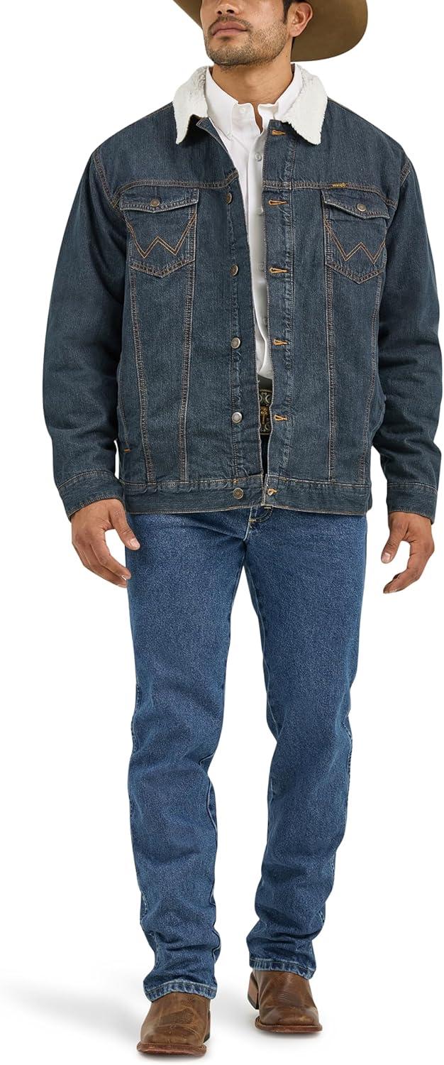 imageWrangler Cowboy Cut Western Lined Denim Jacket SherpaDenim Medium