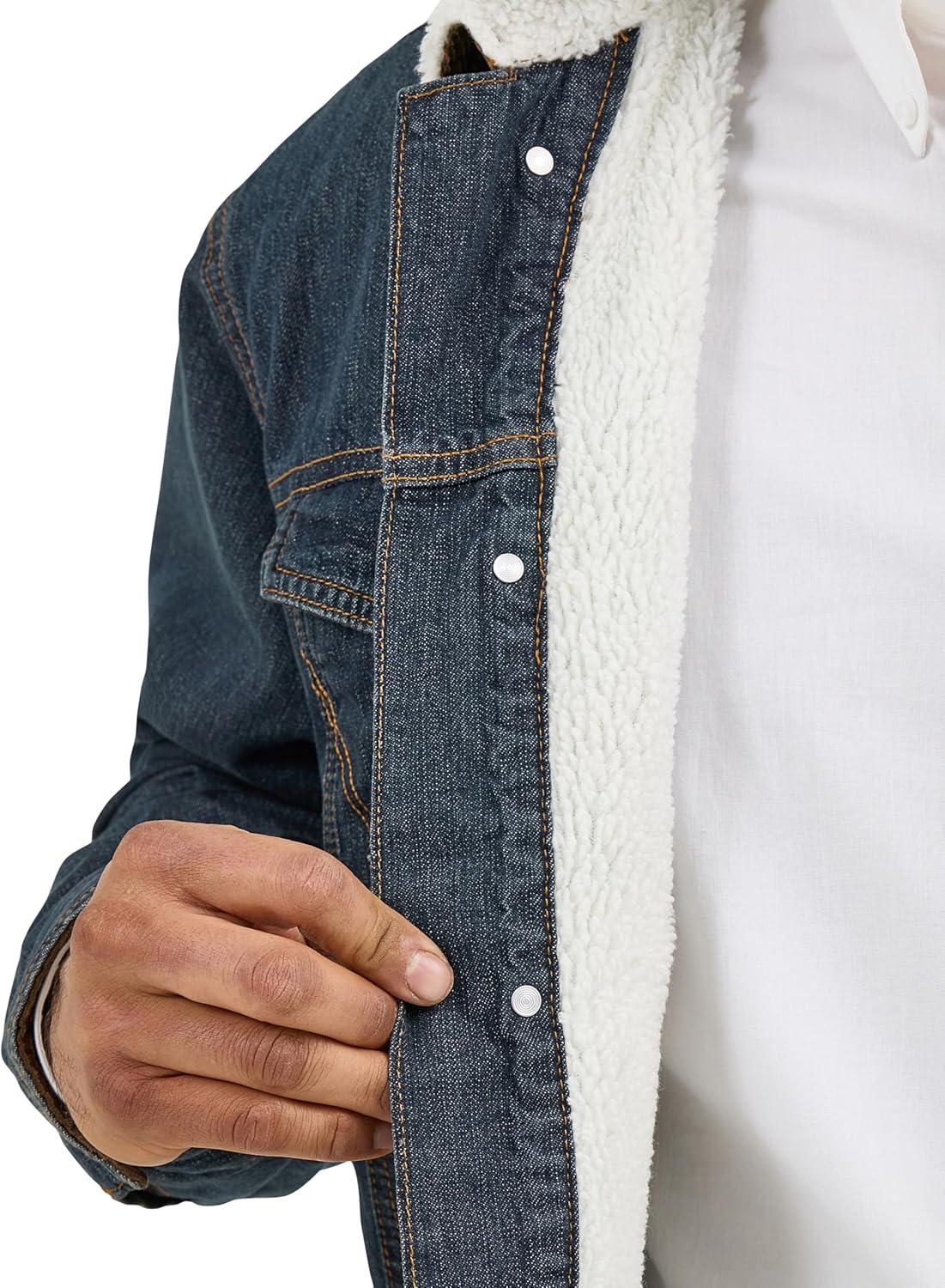 imageWrangler Cowboy Cut Western Lined Denim Jacket SherpaDenim Medium