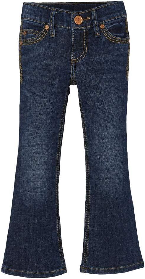 imageWrangler Girls Dark Wash Medium Blue Boot Cut JeansDenver