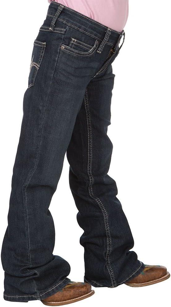 imageWrangler Girls Dark Wash Medium Blue Boot Cut JeansMedium Blue