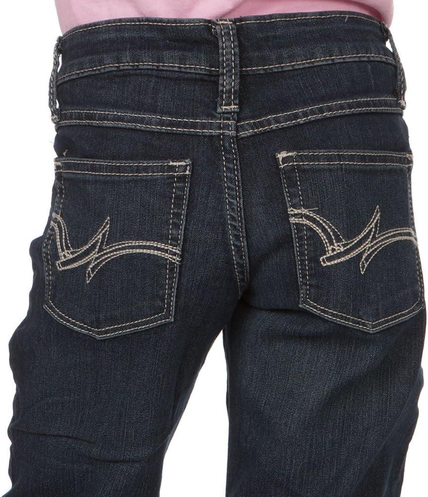 imageWrangler Girls Dark Wash Medium Blue Boot Cut JeansMedium Blue