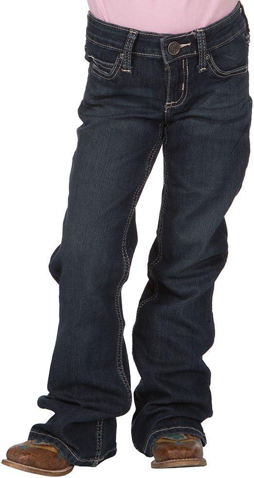 imageWrangler Girls Dark Wash Medium Blue Boot Cut JeansMedium Blue