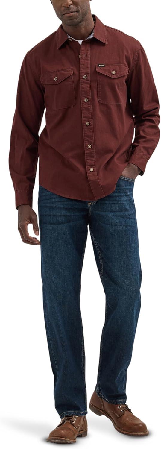 imageWrangler Mens Long Sleeve ShirtBitter Chocolate