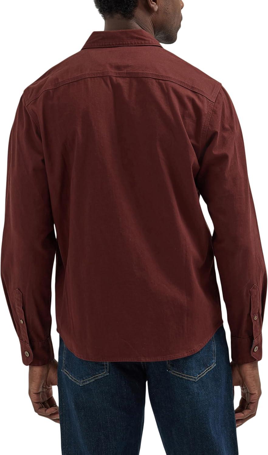 imageWrangler Mens Long Sleeve ShirtBitter Chocolate