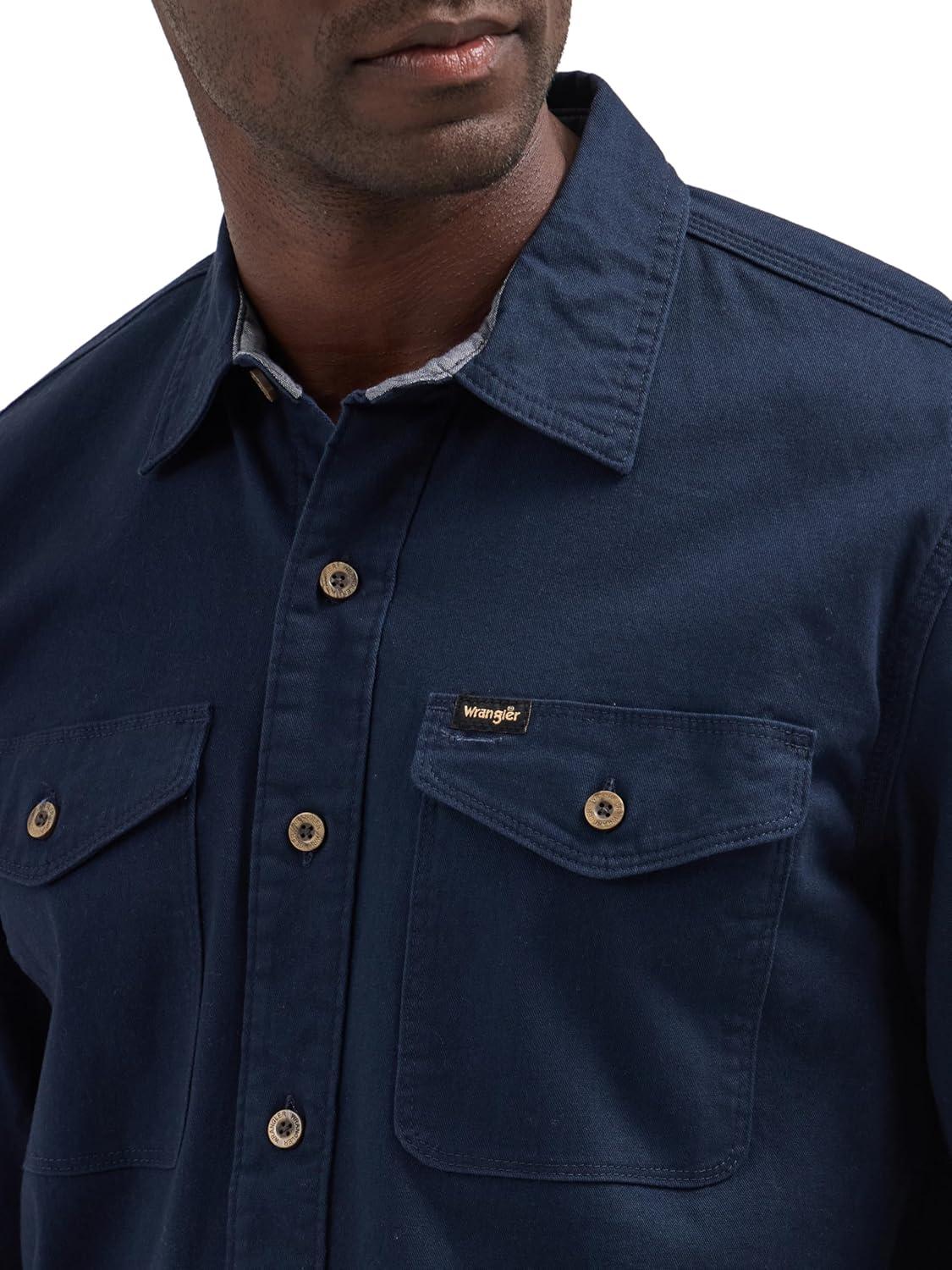 imageWrangler Mens Long Sleeve ShirtDark Sapphire