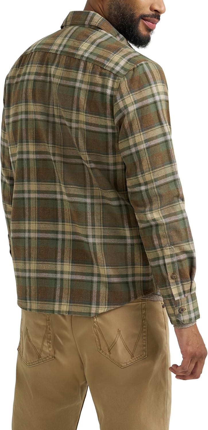 imageWrangler Mens Long Sleeve ShirtThyme Plaid Flannel
