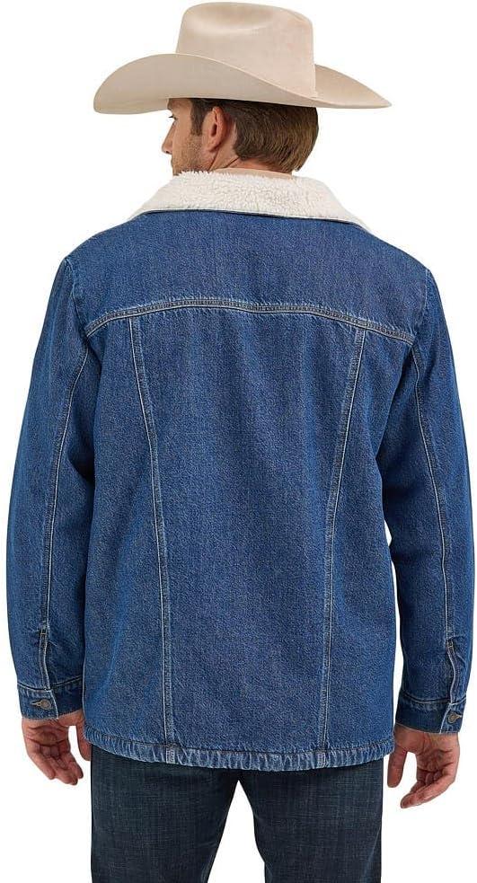 imageWrangler Mens Medium Wash Sherpa Lined Denim Jacket