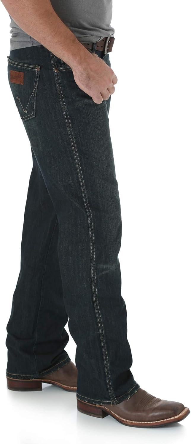 imageWrangler Mens Retro Limited Edition Relaxed Fit Boot Cut JeanWorn Black